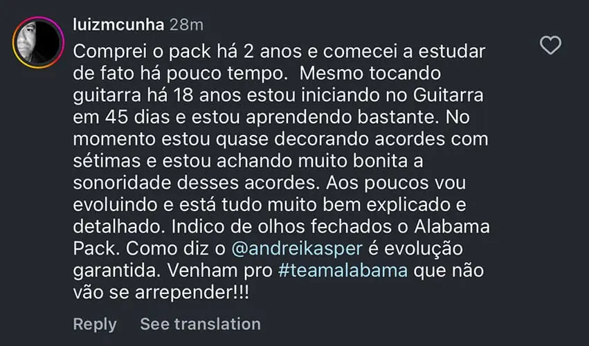 Print original de relato sobre os treinamentos de Alabama, 9