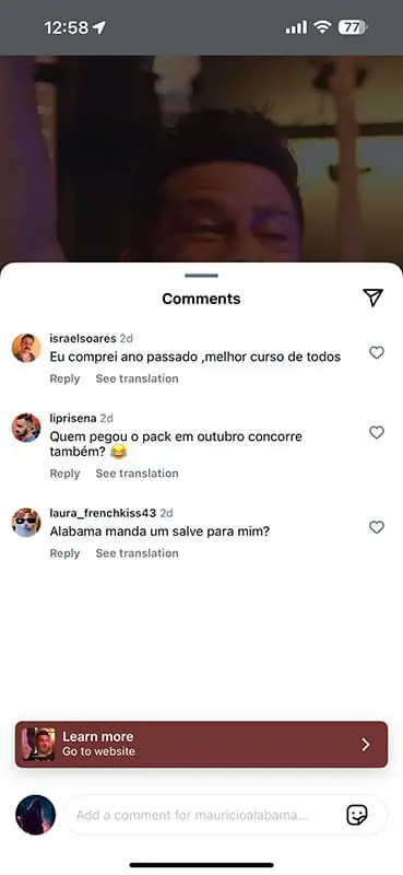 Print original de relato sobre os treinamentos de Alabama, 13